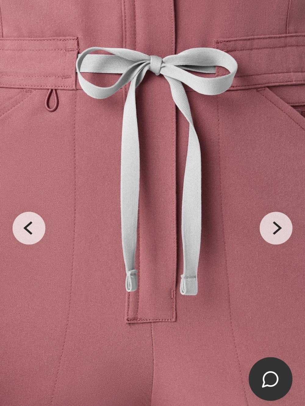 FIGS Rafaela Jogger Scrub Jumpsuit in mauve, Large Tall 31” - Picture 9 of 16